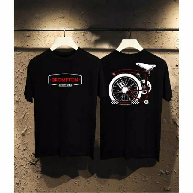 Fourfashion Kaos Pria Kaos Distro BROMMPTON INDONESIA Black FN190