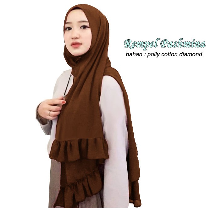 LS 2754 PASHMINA REMPEL ( BAHAN POLLY COTTON DIAMOND SIZE 170cmx71cm) Termurah,Terkini dan Terlaris