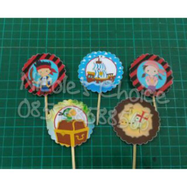 

Pirate cupcakes topper Tusukan hiasan kue ulang tahun pemeriah pesta Birthday party
