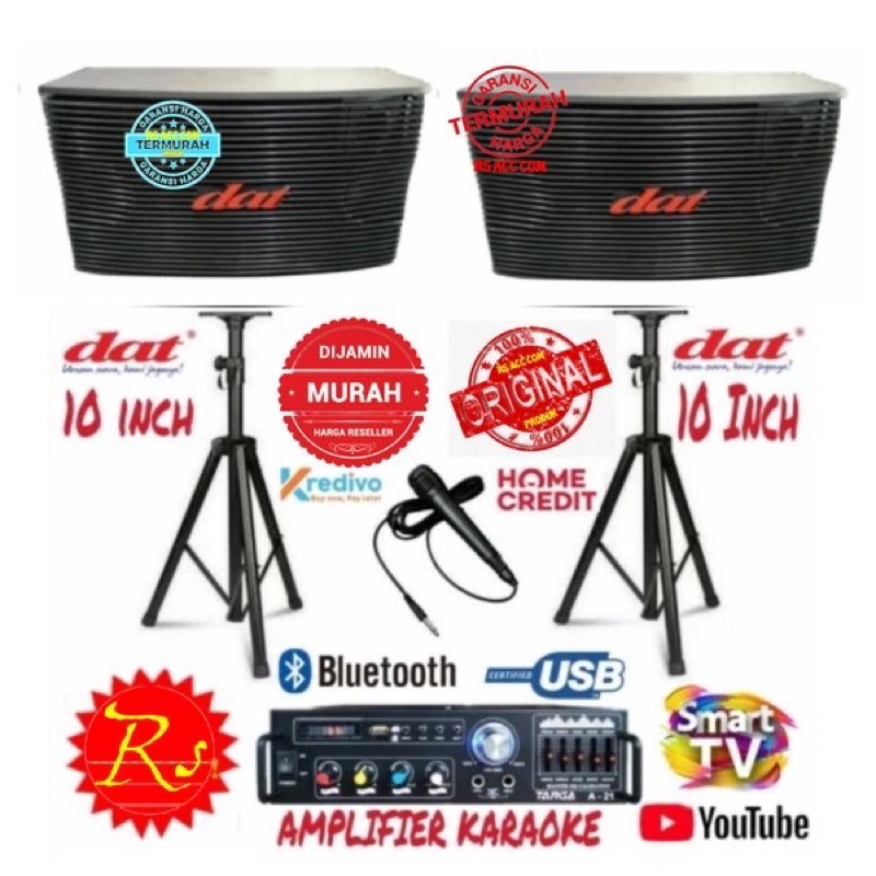 Karaoke Set Speaker DAT 10 IN Ampli Bluetooth Karaoke Smart Tv youtube