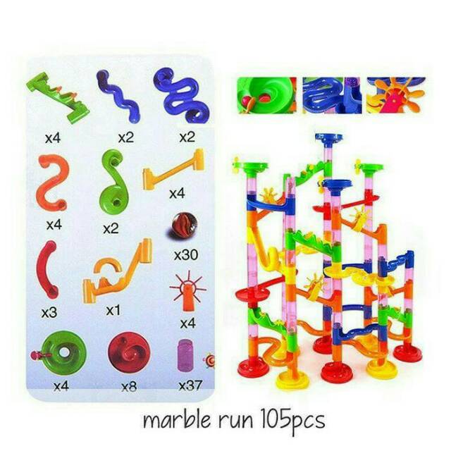 Mainan Edukasi Marble Run isi 105 pcs atau Kado Mainan Anak Marble Run