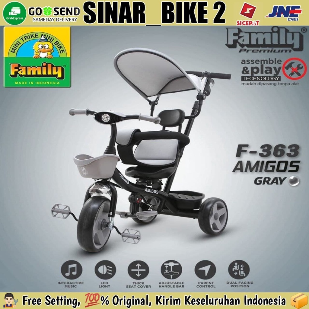 Sepeda Roda Tiga FAMILY AMIGOS F-363 Tricycle Anak Kursi Putar