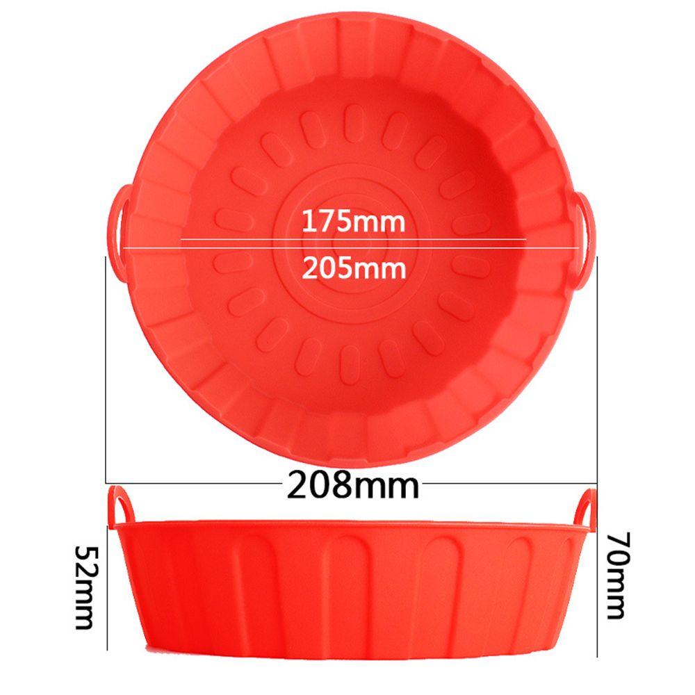 R-FLOWER Round Silicone Pot Grill Pot Tray Masak Reusable AirFryer Aksesoris Baking Basket