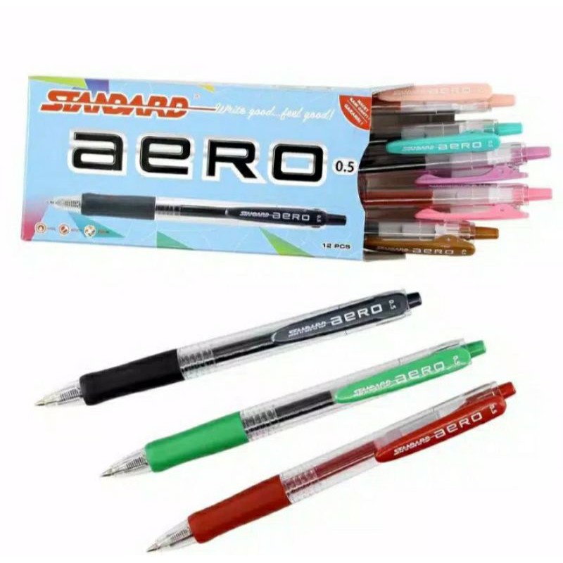 

STANDARD Pen aero 0.5 Gel ( Satuan ) Bulpen / Ballpoint / Bolpen / Bolpoin / Pena / Polpen
