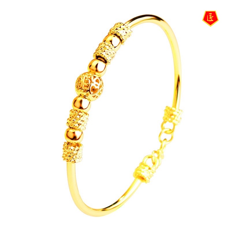 [Ready Stock]Women's Exquisite Balls Lucky Beads Gold Bracelet