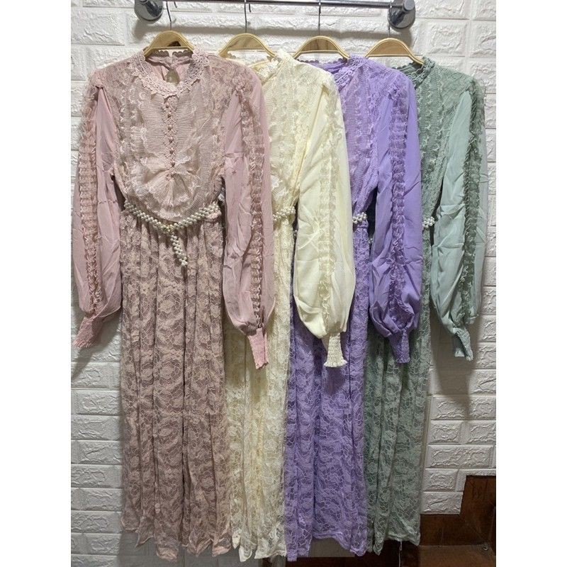 gamis brukat renda/dress brokat import/gamis pesta brukat mewah/gamis vns/gamis vanessa/lesti brukat