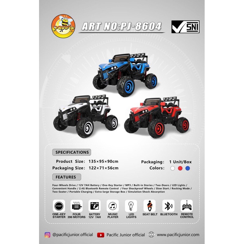Mobil aki Remote Bluetooth Jeep PJ 8604 By Pacific