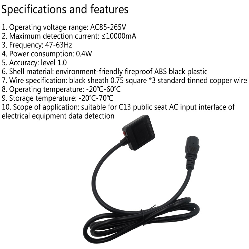 Btsg Kabel Monitoring Power Plug Digital Untuk Smart Socket Tester Detektor Daya Arus Tegangan US Versi 3Pin Data Dete