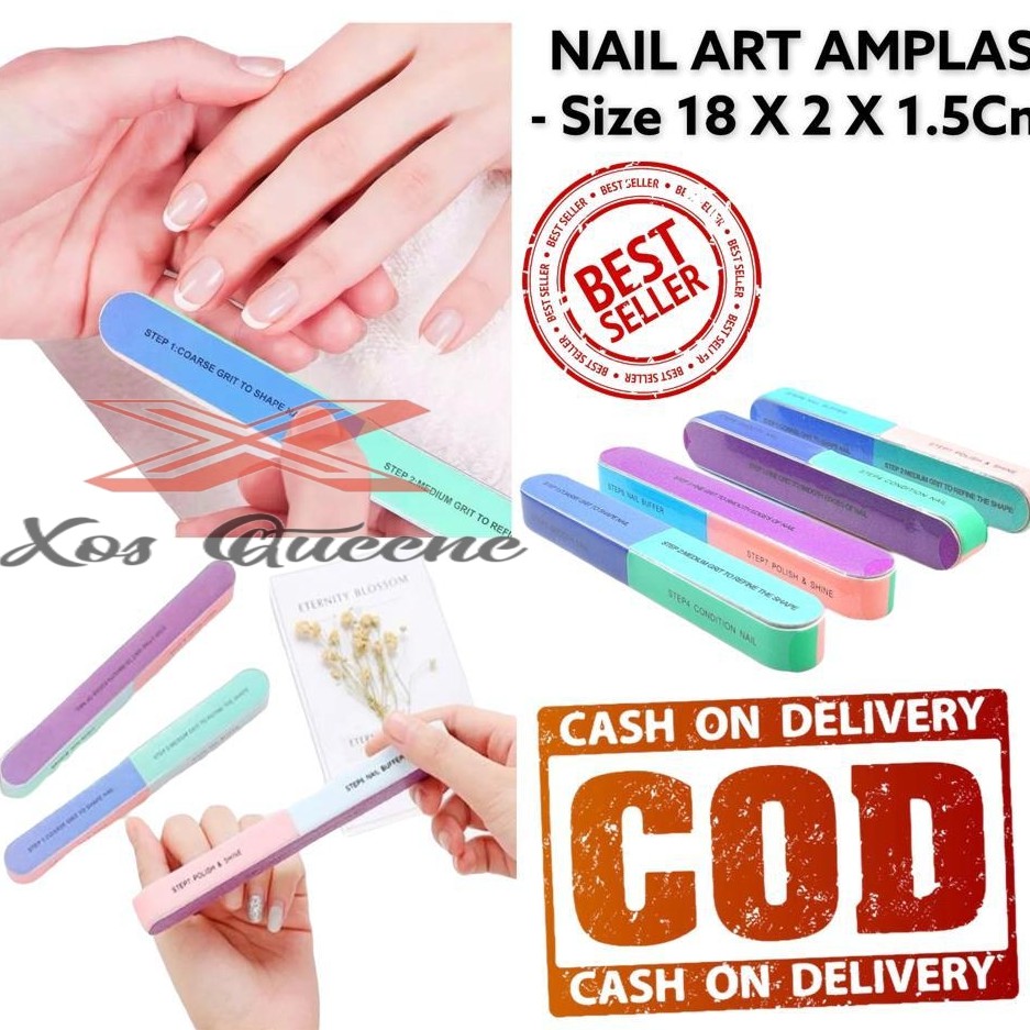 XOQ - Nail Art Amplas Kuku 7 Sisi / Alat Pengikis Kuku Pedicure Menicure