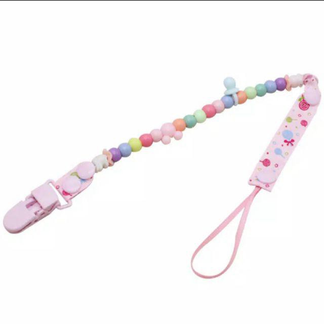 Pacifier&Teether Clipper/Pacifier Holder Chain/Tali Gantungan Empeng POLOS /Rantai Gigitan Bayi-Pink