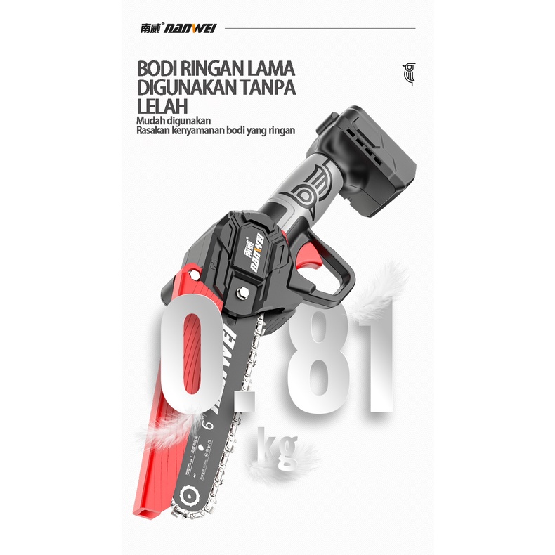 Gergaji Mesin  listrik 68 Volt portable potong kayu ranting dan bambu Cordless Chainsaw Rantai Elektrik Mini