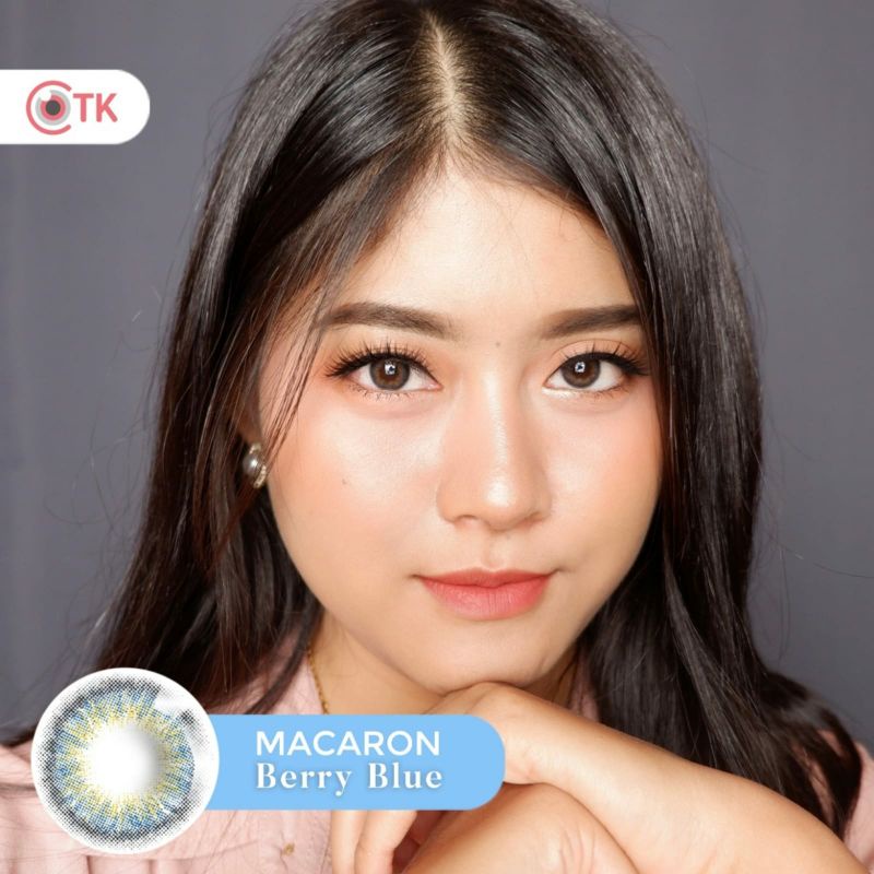 Softlens MACARON 14.5 MM BERRY BLUE MINUS -0.50 S.D -6.00 by CTK