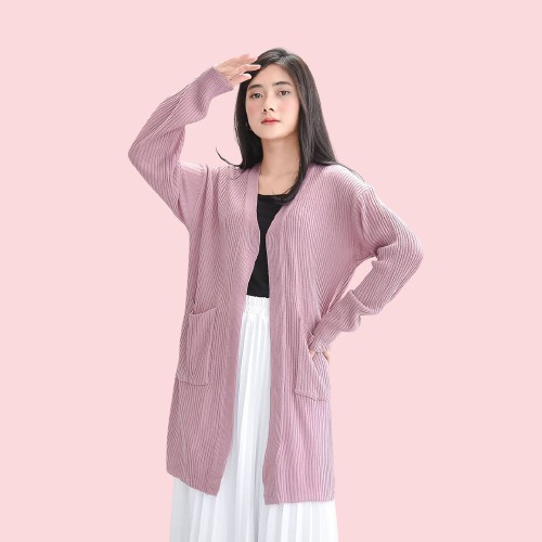 Ready 14 Warna Cardigan Rajut Panjang untuk Outer - Kardigan Agatha Long - Open Reseller