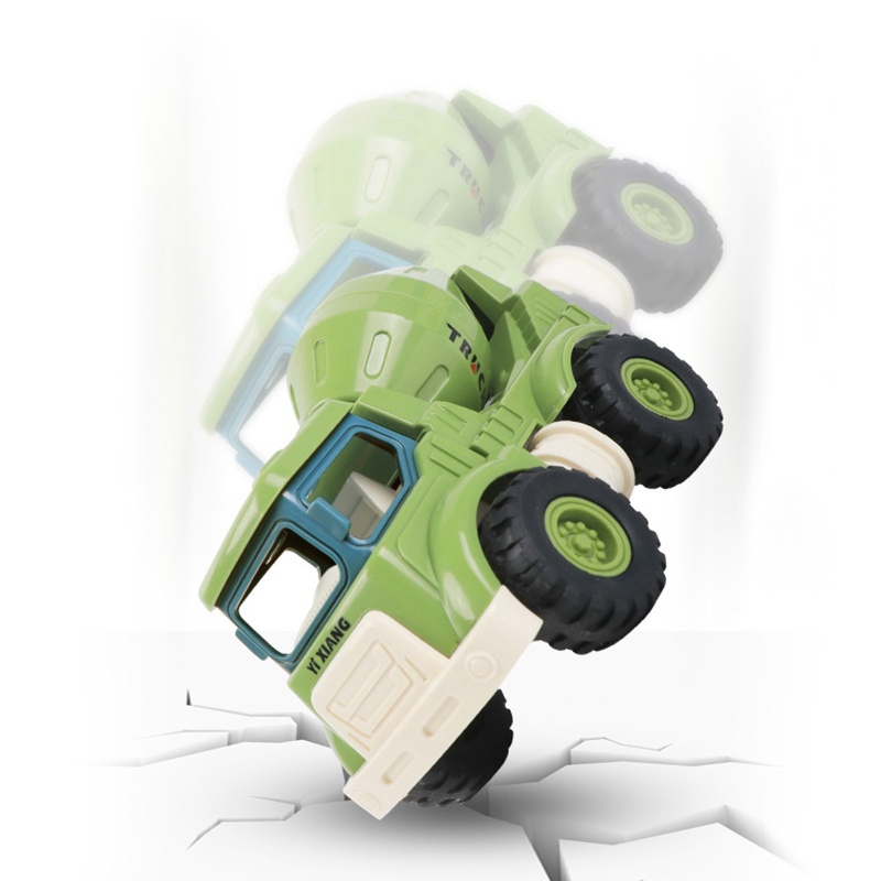 Mary Mainan Mobil Bayi Truk Tarik Kembali Mini Dengan Sambungan Fleksibel Excavator Simulasi/Mixer Truck/Crane/Wagon Balita Sandbox