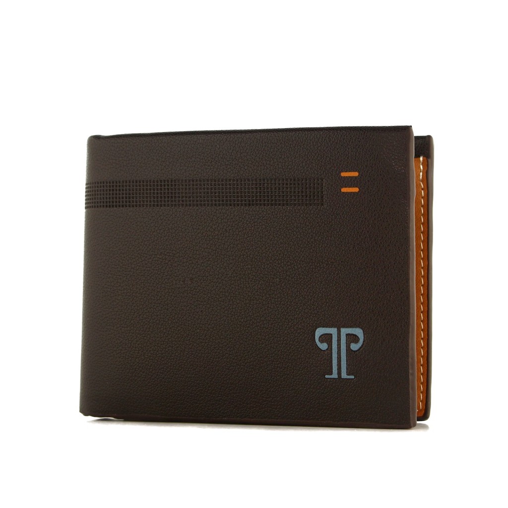 TOKOKOE - Dompet Pria Bahan Kulit Vegan Original model Lipat dengan Kotak Original - Troy - Pold-Coklat Tua
