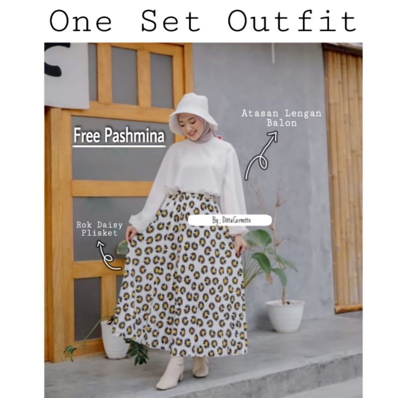 Outfit wanita (FREE PASHMINA) One Set 3in1