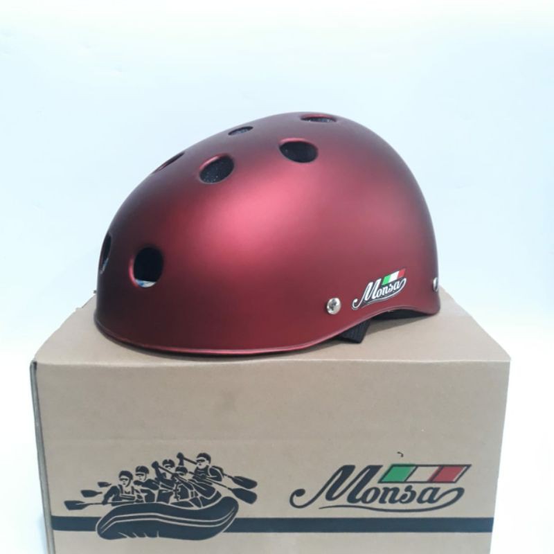 Helm Sepeda Monsa Monza Maroon Doff