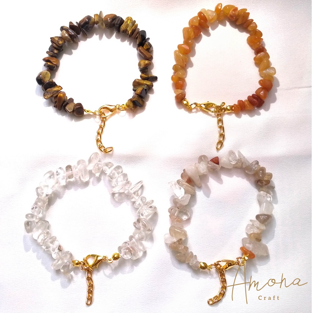 Gelang Korea / Gelang Batu Alam / Stone Bracelet Gelang Fashion / Gelang Batu Kerikil / Gelang Tanga