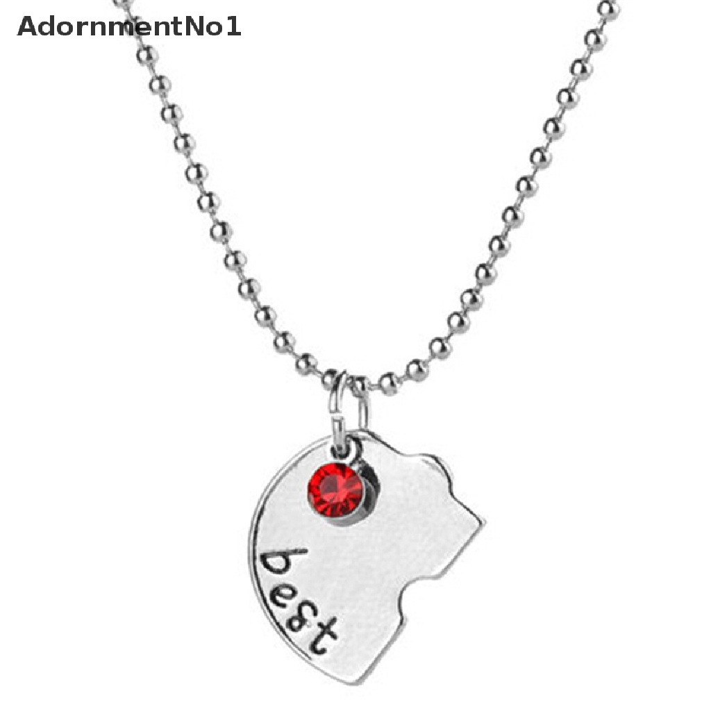 (AdornmentNo1) Kalung Rantai Dengan Liontin Puzzle Hati Motif Best Friends Forever And Ever