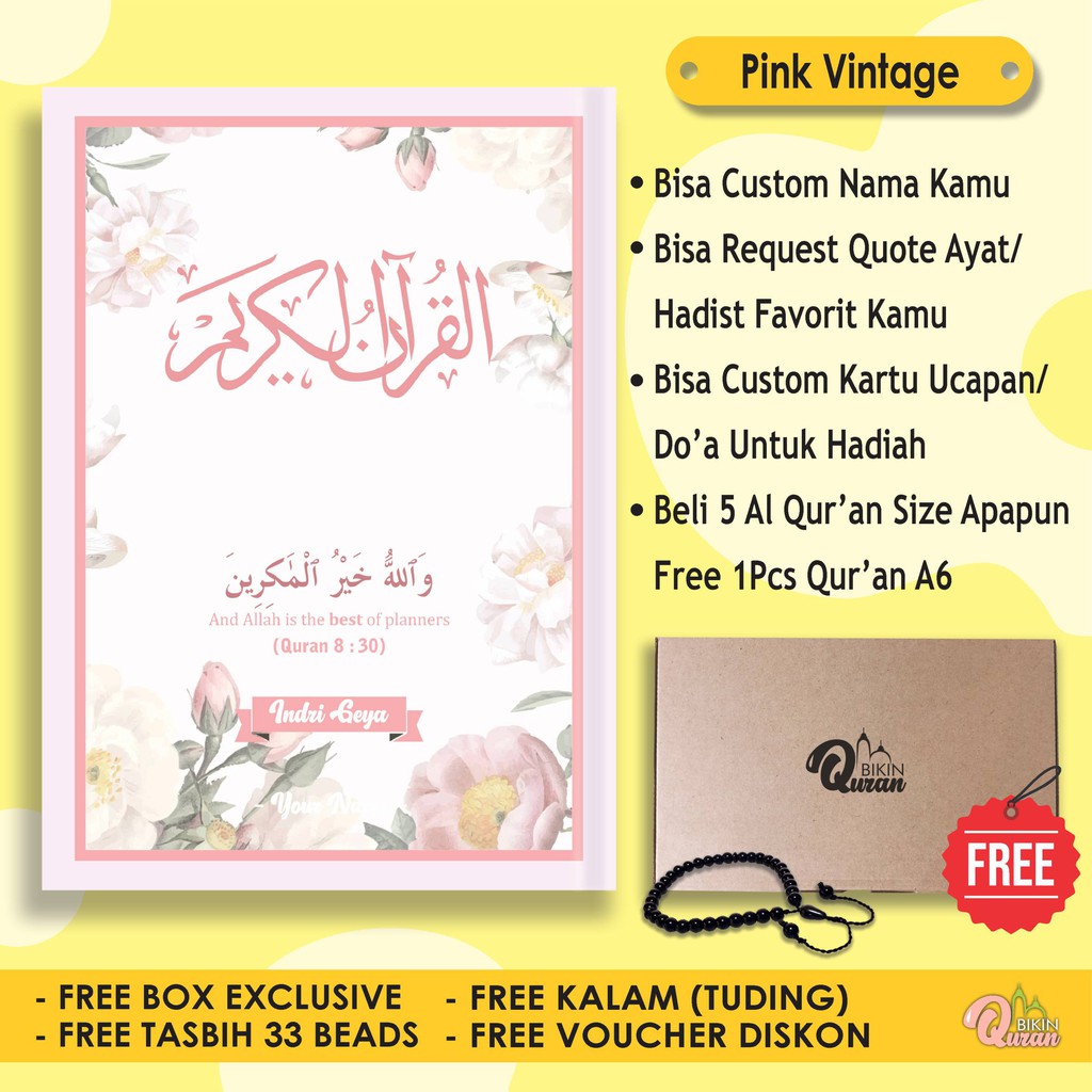 Al Quran Custom ( Pink Vintage )