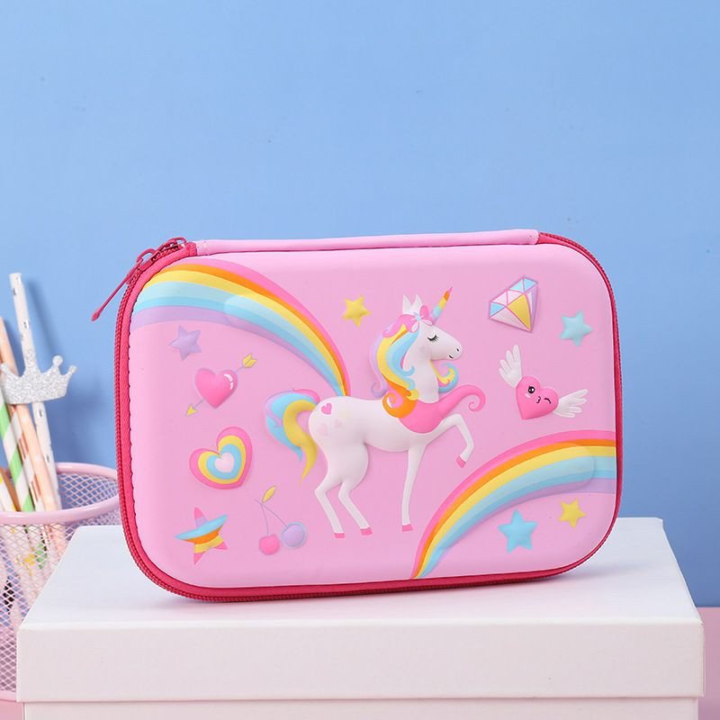 Kotak Pensil 3D Timbul Pencil Case Anak Perempuan Unicorn Diamond ori Import Hadiah Ulang Tahun Anak Perempuan