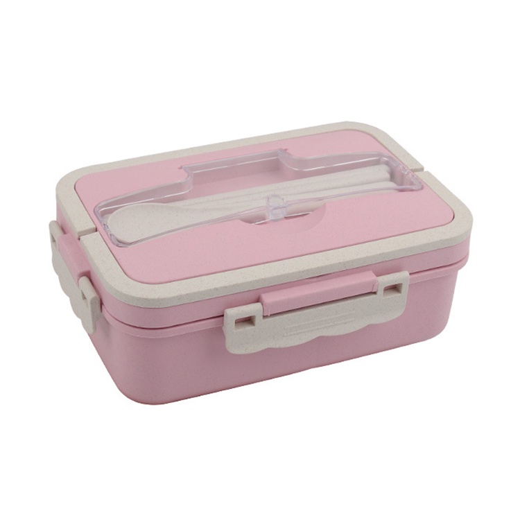 MARKAS NEW LUNCH BOX SET PP JERAMI GANDUM ECO FRIENDLY WITH HANDLE FREE SENDOK DAN SUMPIT/ KOTAK MAKAN BEKAL