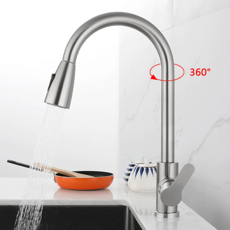 Keran Air Bathroom Basin Sink Kitchen Pull Out Rinser Spray Faucet