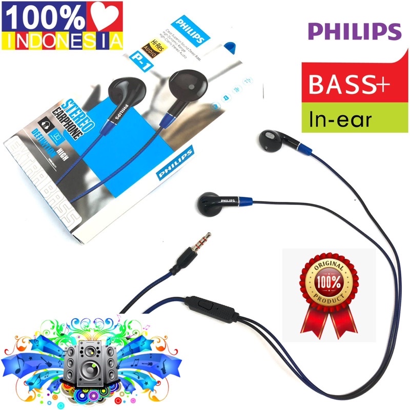 HANDSFREE EARPHONE PHILIPS P1 /VA258 SUPERBASS