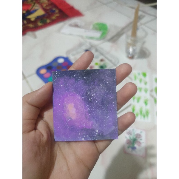 

Galaxy Bookmark Pembatas Buku Handmade Hiasan Lukis