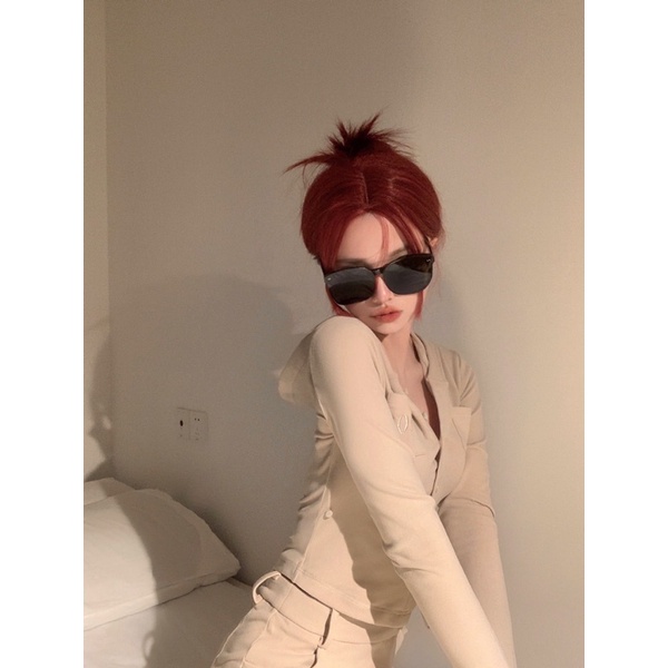 T2084 full wig korean style tanpa poni 60 cm