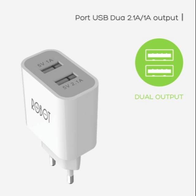 Adapter Charger Robot Kepala 2 USB Original