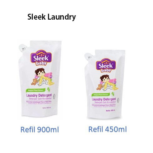 Sleek Laundry Detergent Refil 450 ML 900 ML SLEEK BABY LAUNDRY