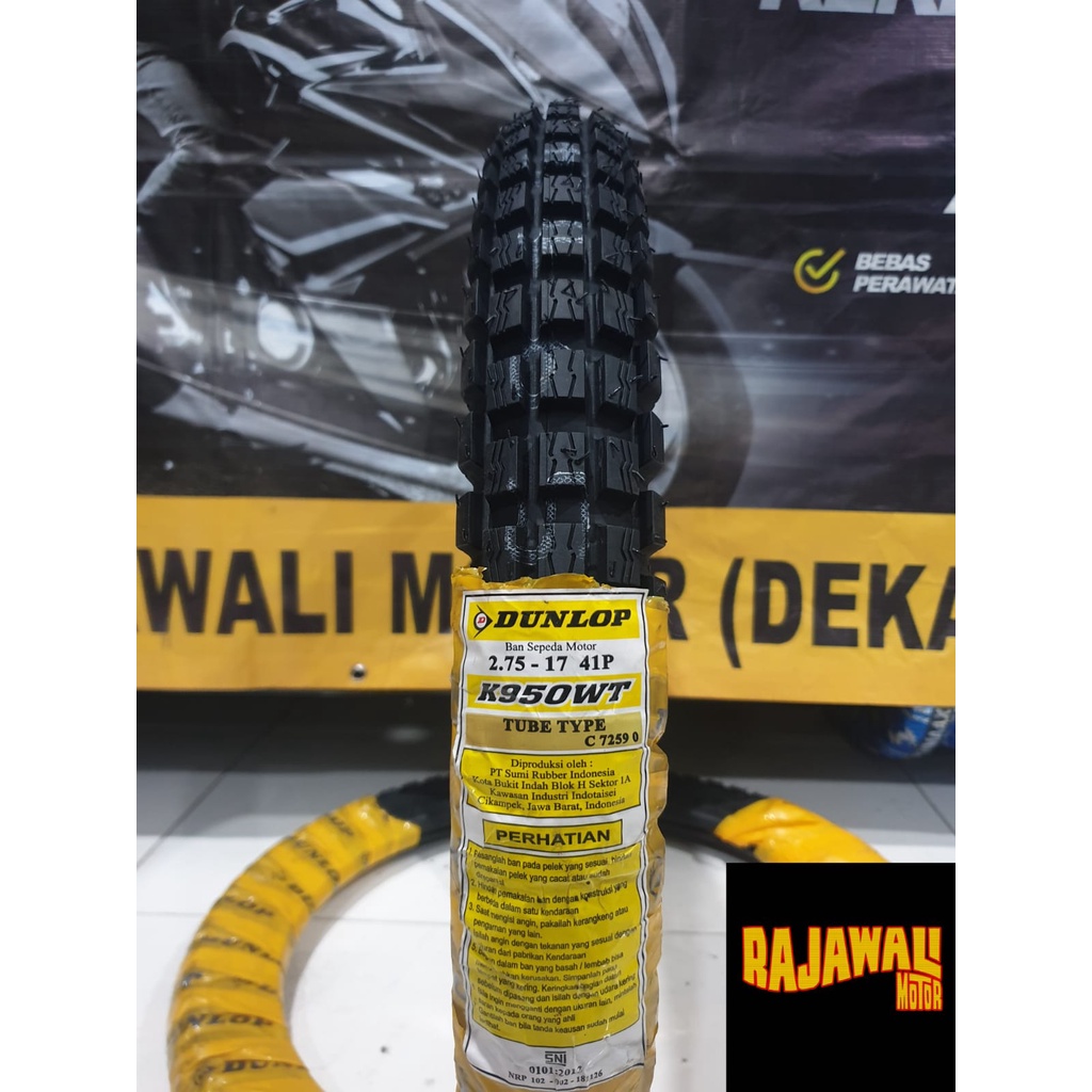 Ban Dunlop Semi Trail K950 2.75 RING 17 Tube Type