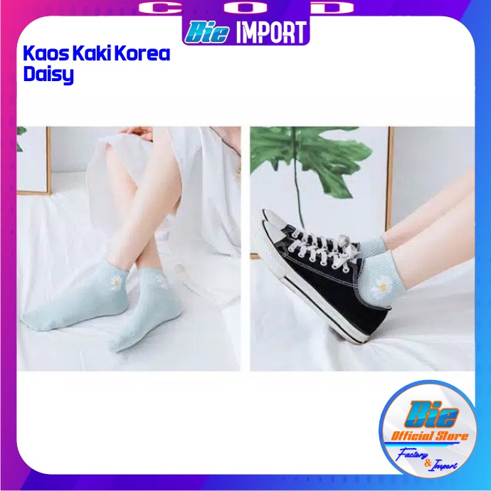 Kaos Kaki Korea Wanita Motif Daisy Impor Best Seller