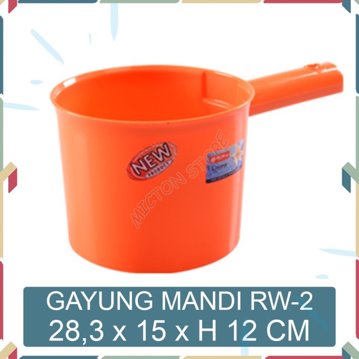MICTON Lion Star Gayung Mandi Plastik Selva Water Scooper RW-2 Oren