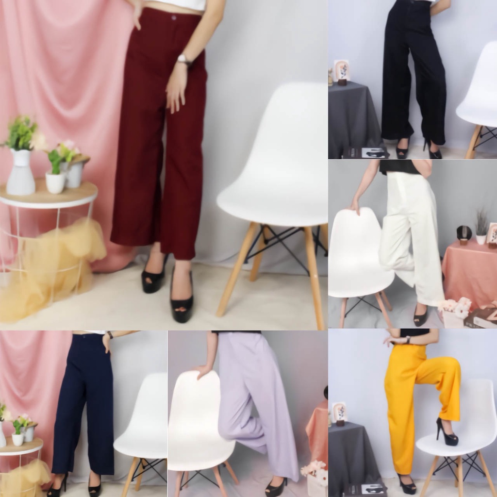 BEFAST - ZRX OOTD Celana Kulot ALIMAH / Celana Kulot Panjang Hw Highwaist Kancing Reseleting Rayon Premium / Kulot Kekiniaan Wanita Remaja / Celana Pankang Polos Casual / Celana Kulot Terlaris / Trendy / Celana Panjang Kulot Banyak Warna / Termurah