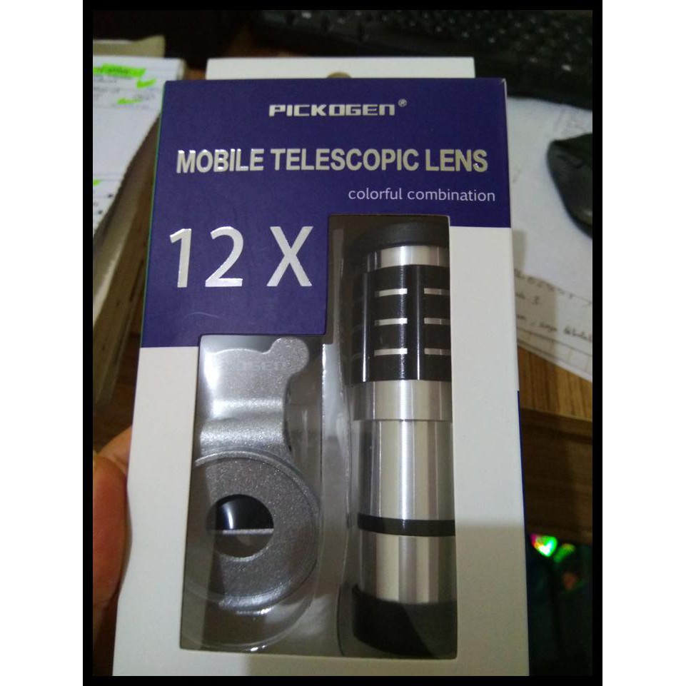 6M9R Lensa Pickogen Tele Zoom 12X Original + Clip Jepit, Kualitas No.1 Ur7J