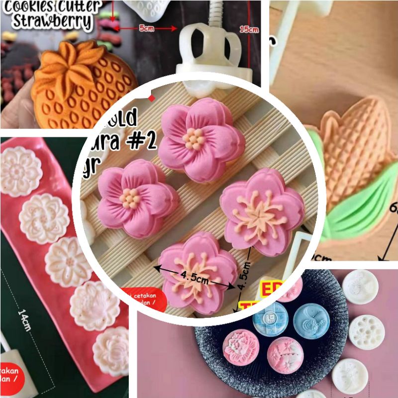 Cetakan Nastar Jagung Anggur - Plunger/Cetakan Mooncake Aneka Bentuk