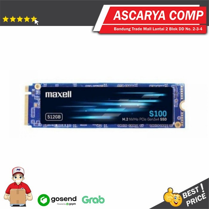 Ssd MAXELL 512GB S100 NVME PCIe Gen 3x4 M.2 / SSD NVME 512GB / SSD 512