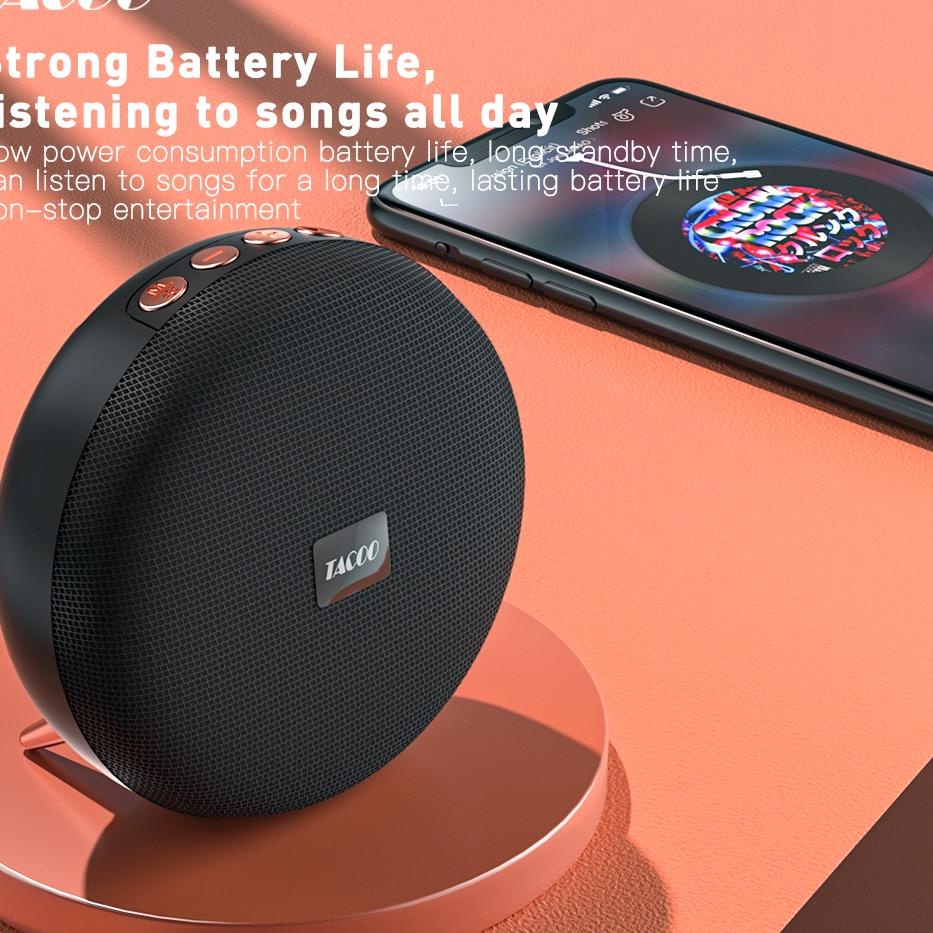 Muraaaahh.. TACOO Speaker Bluetooth Wireless Led Portabel Speaker Super Stereo Bass Built-In Sensiti