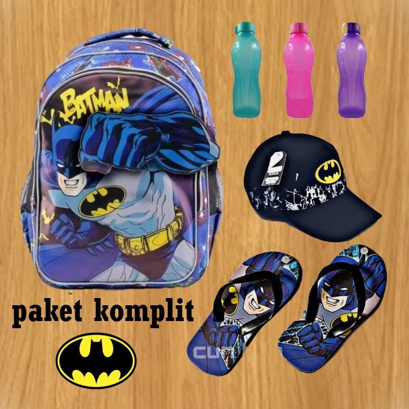 Tas Anak Laki Laki Model Superhero 4 In 1 Ransel Sekolah Paud TK SD