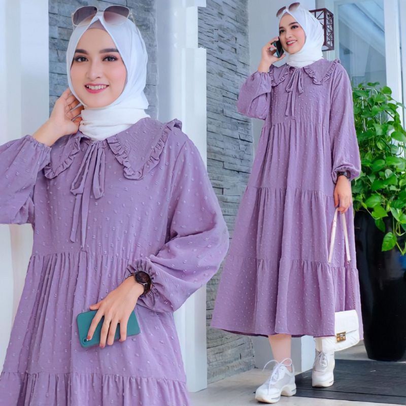 GAMIS ZHULFA MIDI DRESS||PUNGKY MIDY DRESS GAMIS PREMIUM URAGIRI RAYON