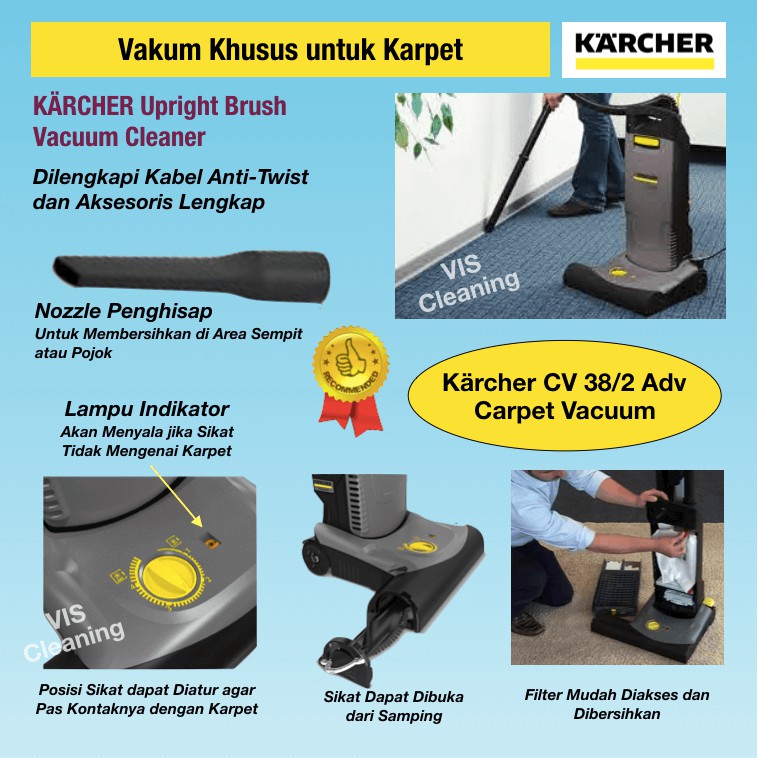 Carpet Vacuum Karcher CV 38/2 Adv ( Vakum Khusus Karpet )