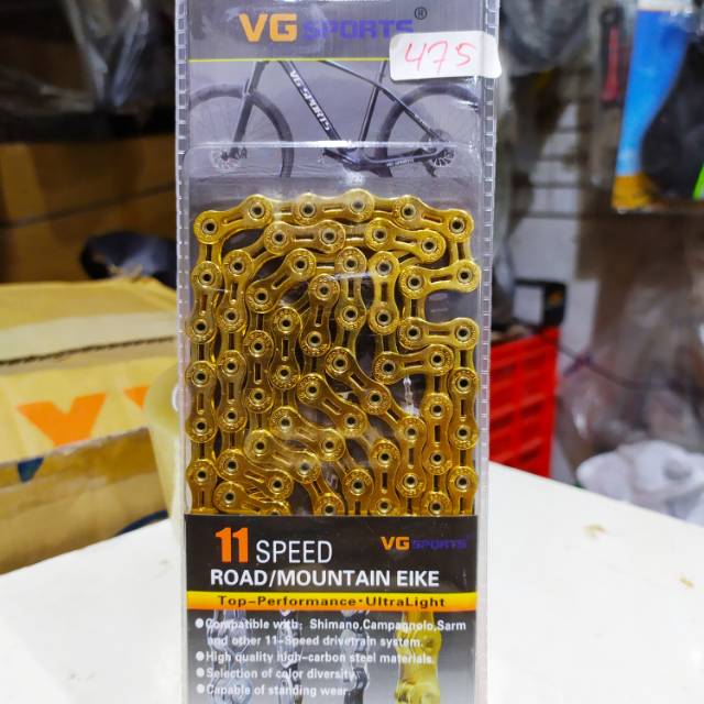 RANTAI SEPEDA 11 SPED GOLD SUPERLIGHT ROADBIKE, MTB,  SHIMANO FOR SRAM SESUAI FOTO