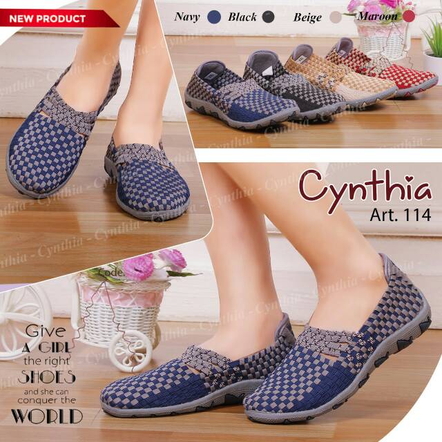 Sepatu rajut cynthia flat 114