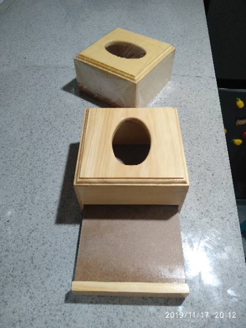 Kotak Tisu Kayu / Tempat Tisu Warna Natural 14 x 14 x 8 / Box Tissue (hi grade)