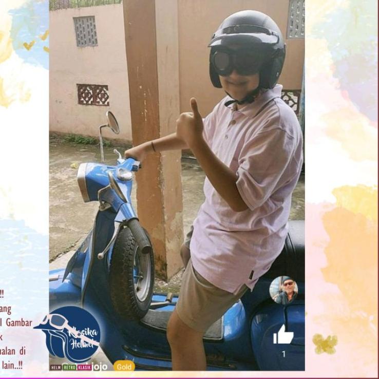 Muraaaahh.. Helm Antik Retro Klasik Kacamata Original Handmade dan Pet atau Topi helm vespa cm motor