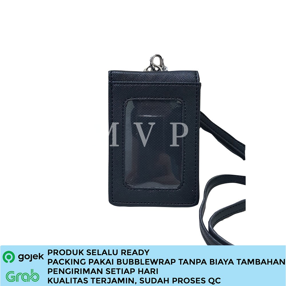 

Flashee Lanyard Kulit Magnet ID Card Holder Name Tag Kulit Termurah Berkualitas PU Leather ID Card