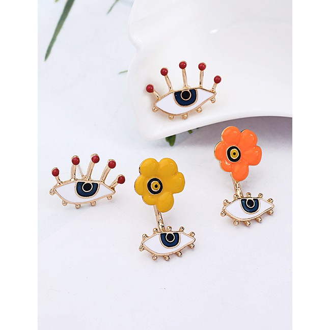 LRC Anting Tusuk Fashion Irregular Eye Stud F83798