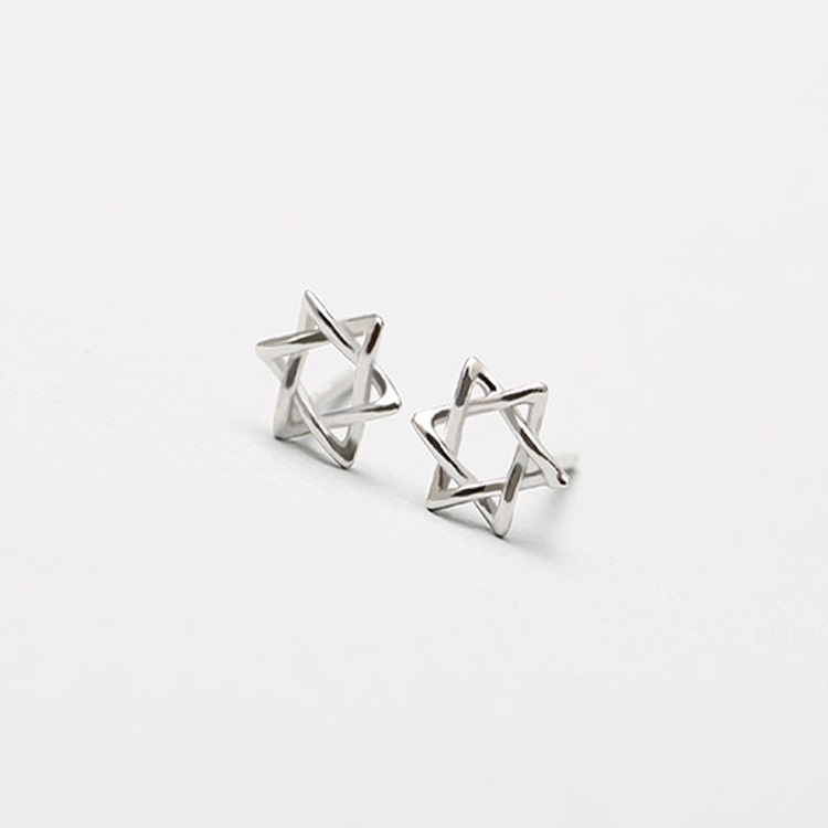 All-match casual summer all-match round silk six-pointed star earrings 210807